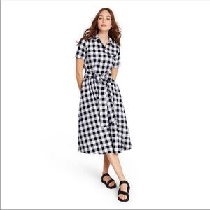 LISA MARIE FERNANDEZ Gingham Shirtdress XS